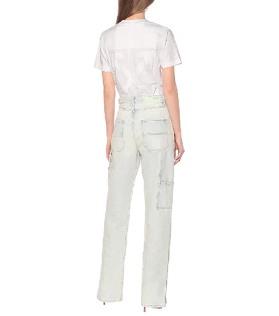 Shop Off-white High-rise Wide-leg Jeans In Blue
