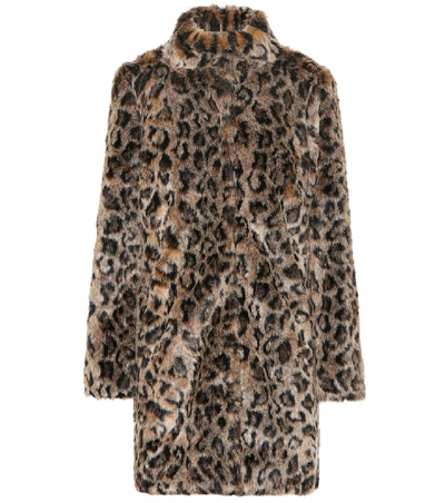 Shop Velvet Chrissie Leopard Faux Fur Coat In Brown