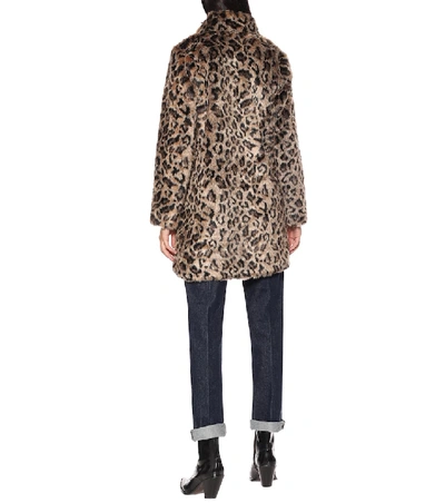 Shop Velvet Chrissie Leopard Faux Fur Coat In Brown