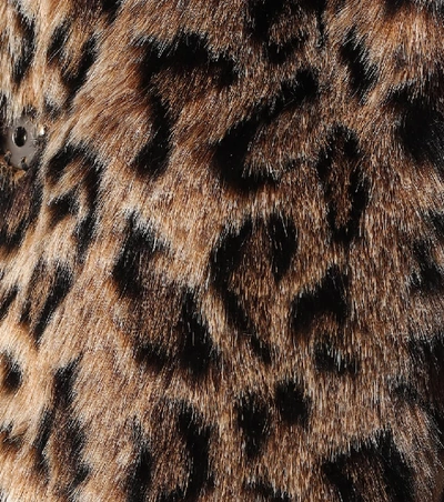 Shop Velvet Chrissie Leopard Faux Fur Coat In Brown