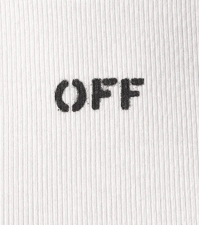 Shop Off-white Logo Stretch-cotton T-shirt In White