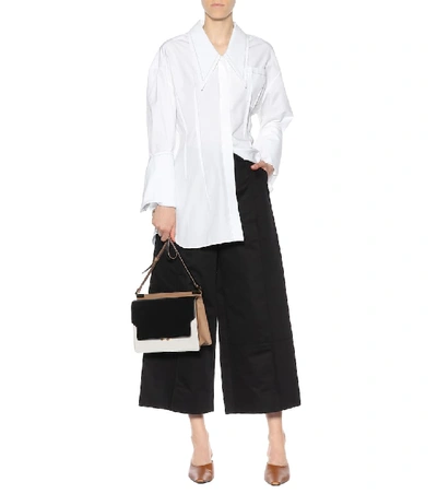 Shop Marni Cotton Twill Wide-leg Pants In Black