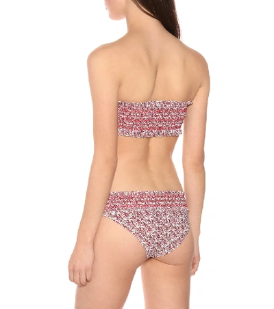 Shop Tory Burch Costa Printed Bandeau Bikini Top In Multicoloured