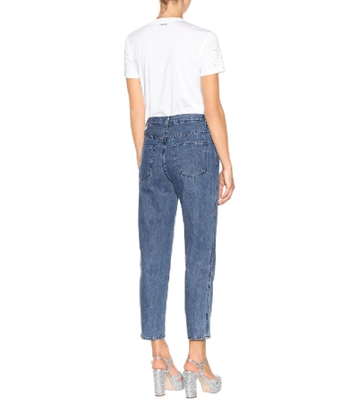 Shop J Brand Heather High-rise Straight Jeans In Blue