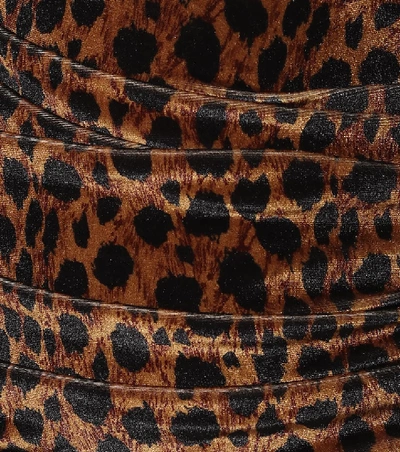 Shop Attico Leopard-print Minidress In Brown