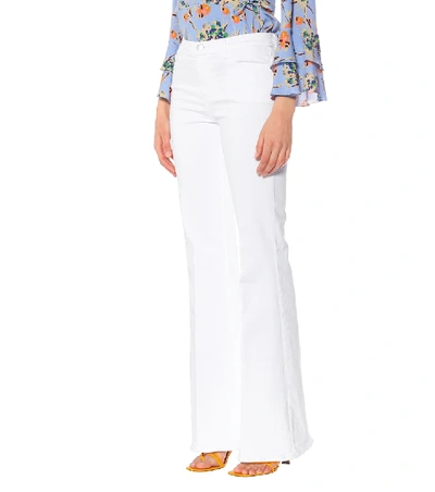 Shop J Brand Valentina High-rise Flared Jeans In White