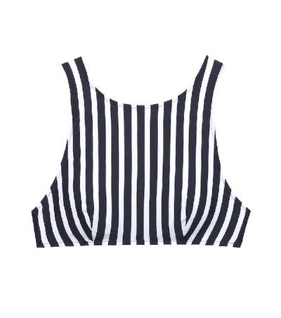 Shop Araks Joy Striped Bikini Top In Blue