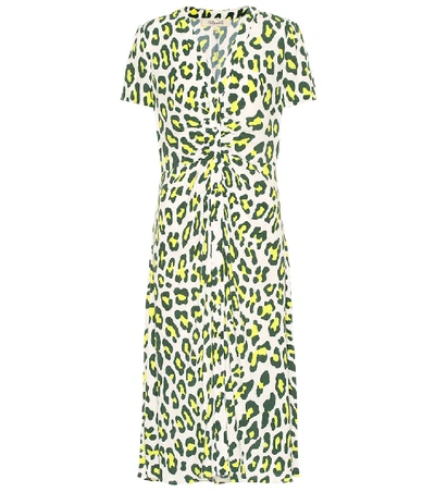 Shop Diane Von Furstenberg Cecilia Leopard-print Midi Dress In White