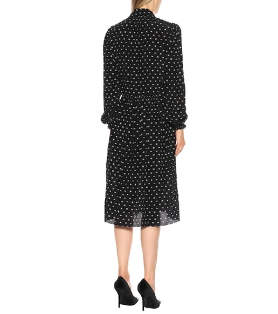 Shop Balenciaga Bb-printed Silk Dress In Black