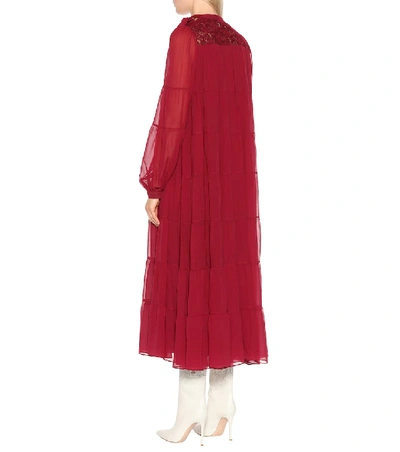 Shop Giambattista Valli Silk Maxi Dress In Red