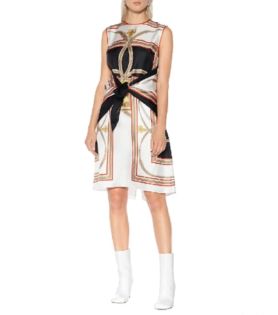 Shop Burberry Archive Scarf Silk Minidress In Multicoloured