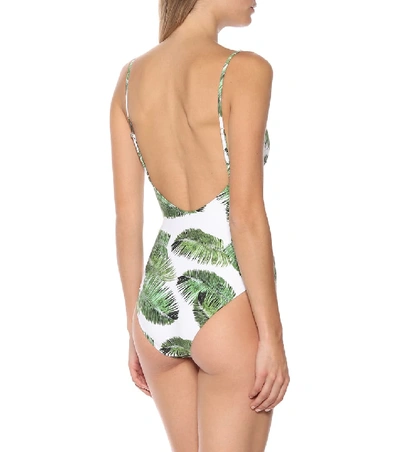 Shop Melissa Odabash Bora Bora Palm-printed Swimsuit In White