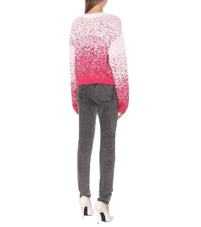 Shop Off-white Intarsia Cotton-blend Sweater In Pink