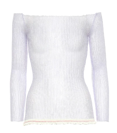 Shop Jacquemus La Maille Estello Ribbed-knit Top In White