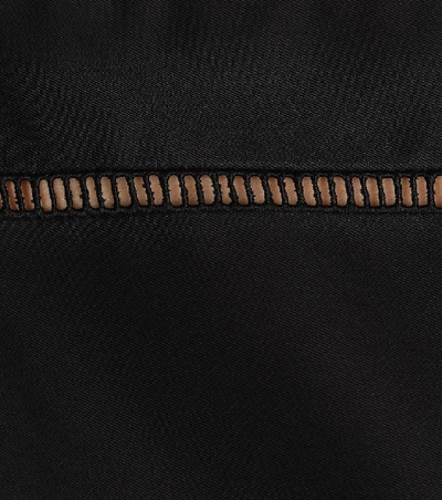 Shop Alaïa Cotton-twill Dress In Black