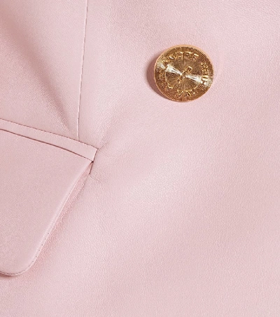 Shop Alexandre Vauthier Leather Blazer In Pink