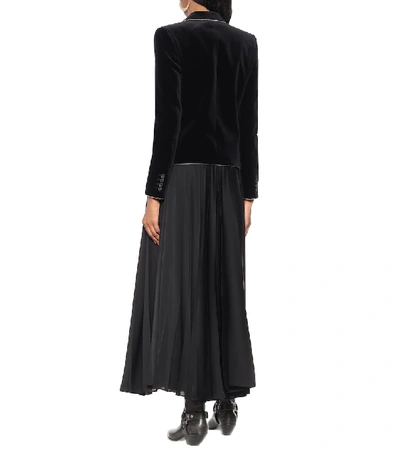 Shop Saint Laurent Cotton-velvet Blazer In Black