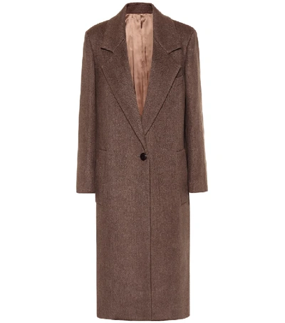 Shop Joseph Captain Wool-blend Coat In Brown