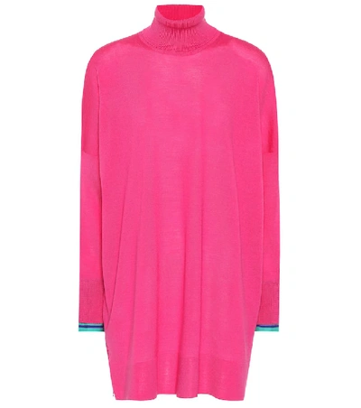 Shop Emilio Pucci Turtleneck Wool Sweater In Pink