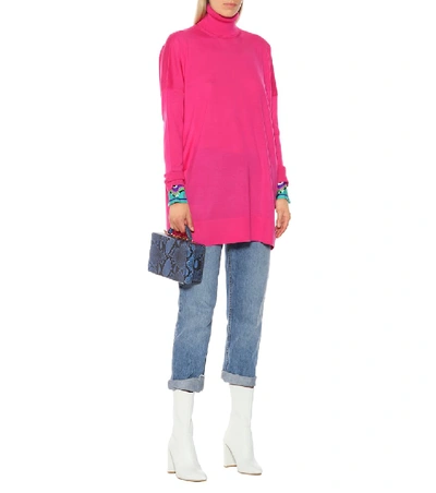 Shop Emilio Pucci Turtleneck Wool Sweater In Pink