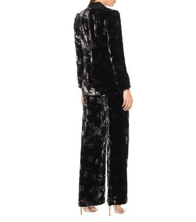 Shop Diane Von Furstenberg Tommy Floral Velvet Blazer In Black