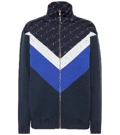 Shop Stella Mccartney Stretch Jersey Jacket In Blue