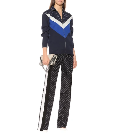 Shop Stella Mccartney Stretch Jersey Jacket In Blue