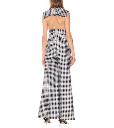 Shop Emilia Wickstead Anthea Gingham Cloqué Jumpsuit In Black