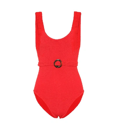Shop Hunza G Solitaire Swimsuit In Red
