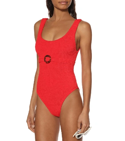 Shop Hunza G Solitaire Swimsuit In Red