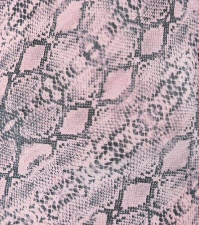 Shop Les Rêveries Snake-print Silk Dress In Pink