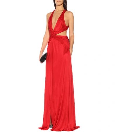 Shop Dundas Satin Gown In Red
