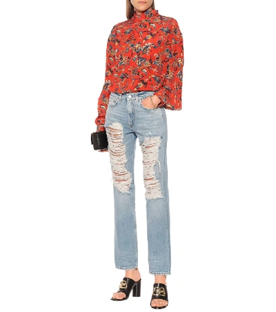 Shop Givenchy High-rise Straight Jeans In Blue