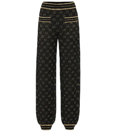 Shop Gucci Gg Wool-blend Trackpants In Black