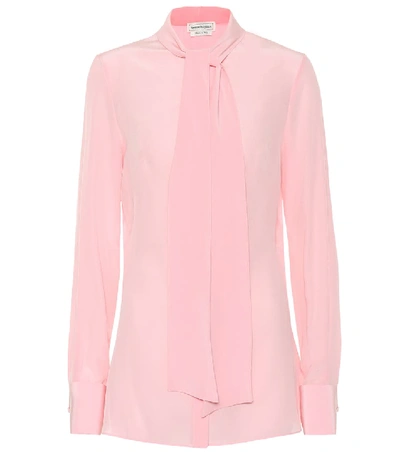Shop Alexander Mcqueen Silk Blouse In Pink