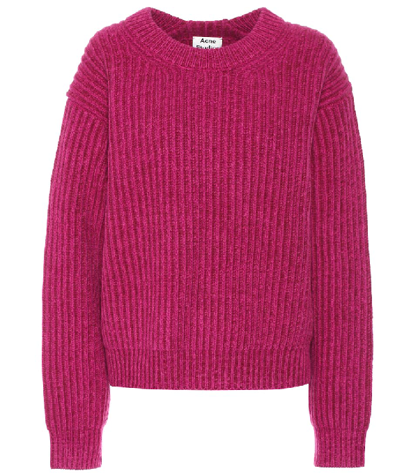 pink chunky knit jumper