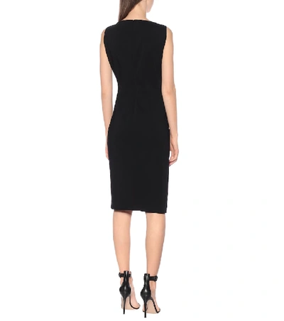 Shop Versace Stretch-crêpe Midi Dress In Black