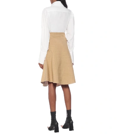 Shop Ellery Natural Wonders Cotton-blend Midi Skirt In Beige