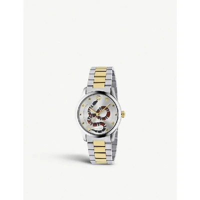 Shop Gucci Women's Ya1264075 G-timeless Stainless Steel And Gold-plated Watch
