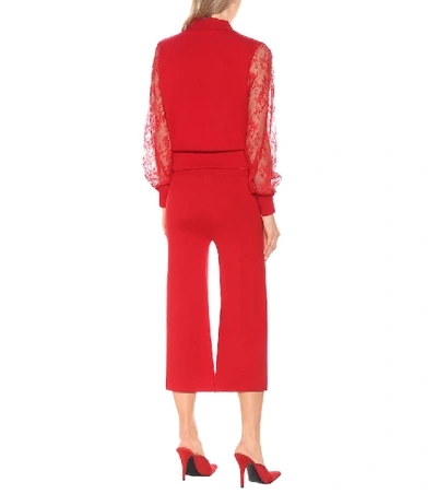Shop Ryan Roche Cashmere Wide-leg Pants In Red
