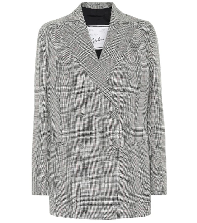 Shop Giuliva Heritage Collection Cornelia Checked Wool Blazer In Grey