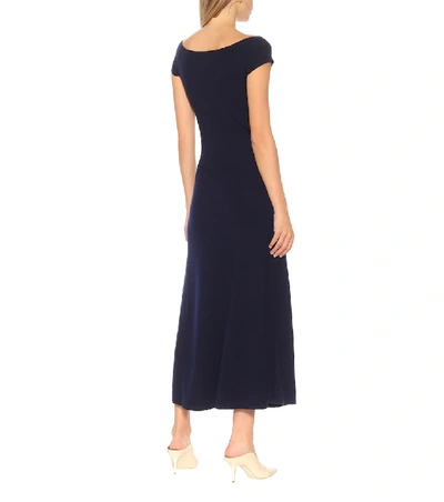 Shop Gabriela Hearst Larrington Wool-blend Maxi Dress In Blue