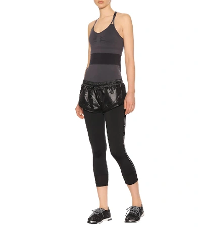 Shop Adidas By Stella Mccartney Essential Shorts Over Tights In Black