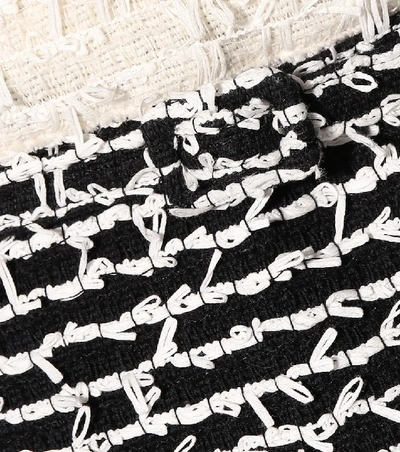 Shop Oscar De La Renta Wool And Cotton-blend Shift Dress In Black