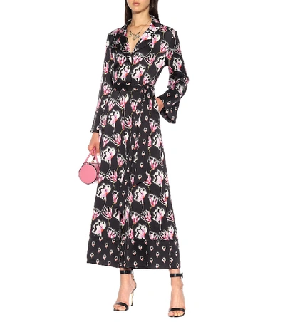 Shop Temperley London Dragonfly Printed Satin Jumpsuit In Multicoloured