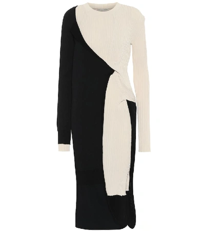 Shop Bottega Veneta Wrap Sweater Dress In Multicoloured