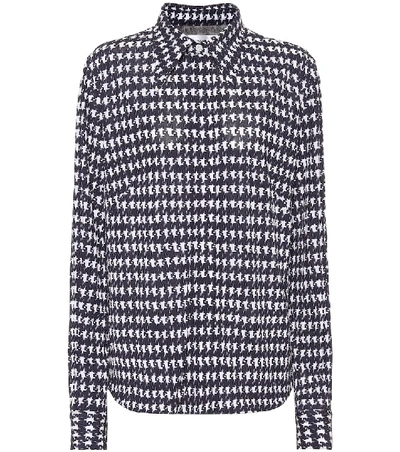 Shop Victoria Beckham Houndstooth-print Shirt In Blue