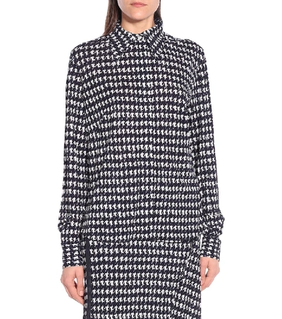 Shop Victoria Beckham Houndstooth-print Shirt In Blue