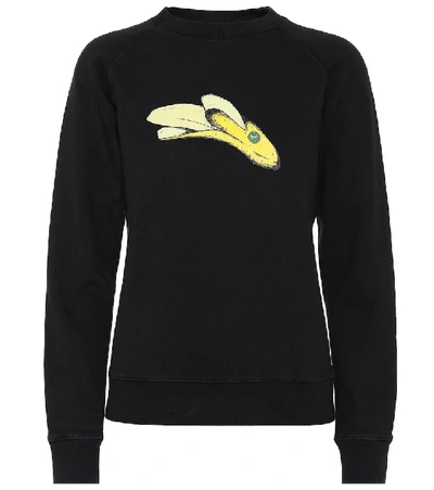 Shop Alexa Chung Printed Cotton Sweatshirt In Black