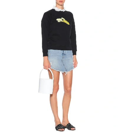 Shop Alexa Chung Printed Cotton Sweatshirt In Black